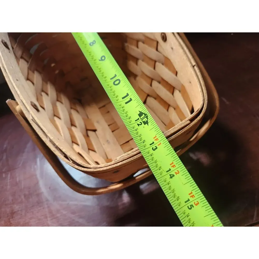 Longaberger Handwoven Shopping Tote Basket Single Arch Handle